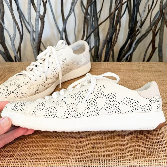Cole Haan GrandPro White Perforated Sneaker Size 10 Women’s - Picture 7 of 14